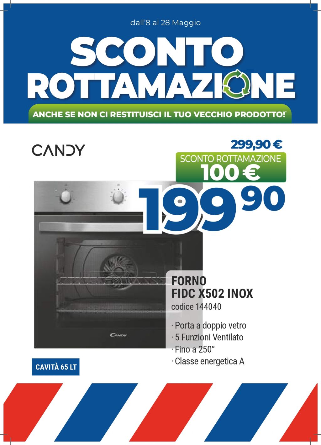 CANDY FORNO INCASSO FIDC X502 INOX 65L